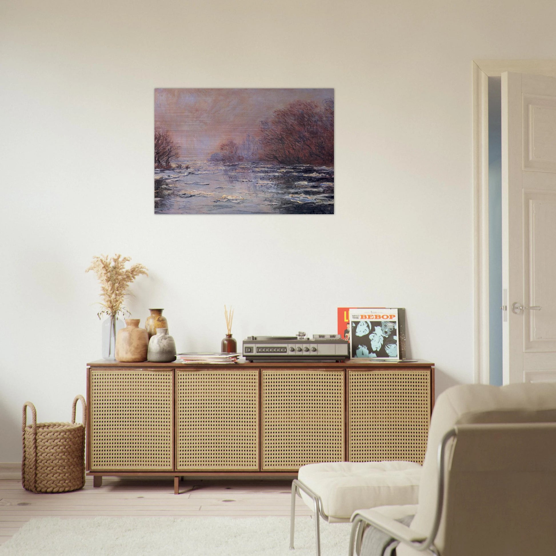 River Thawing near Vetheuil - claude monet Brushed Aluminum Print - 70x100 cm / 28x40 inches | claude monet Aluminum Print | claude monet Prints