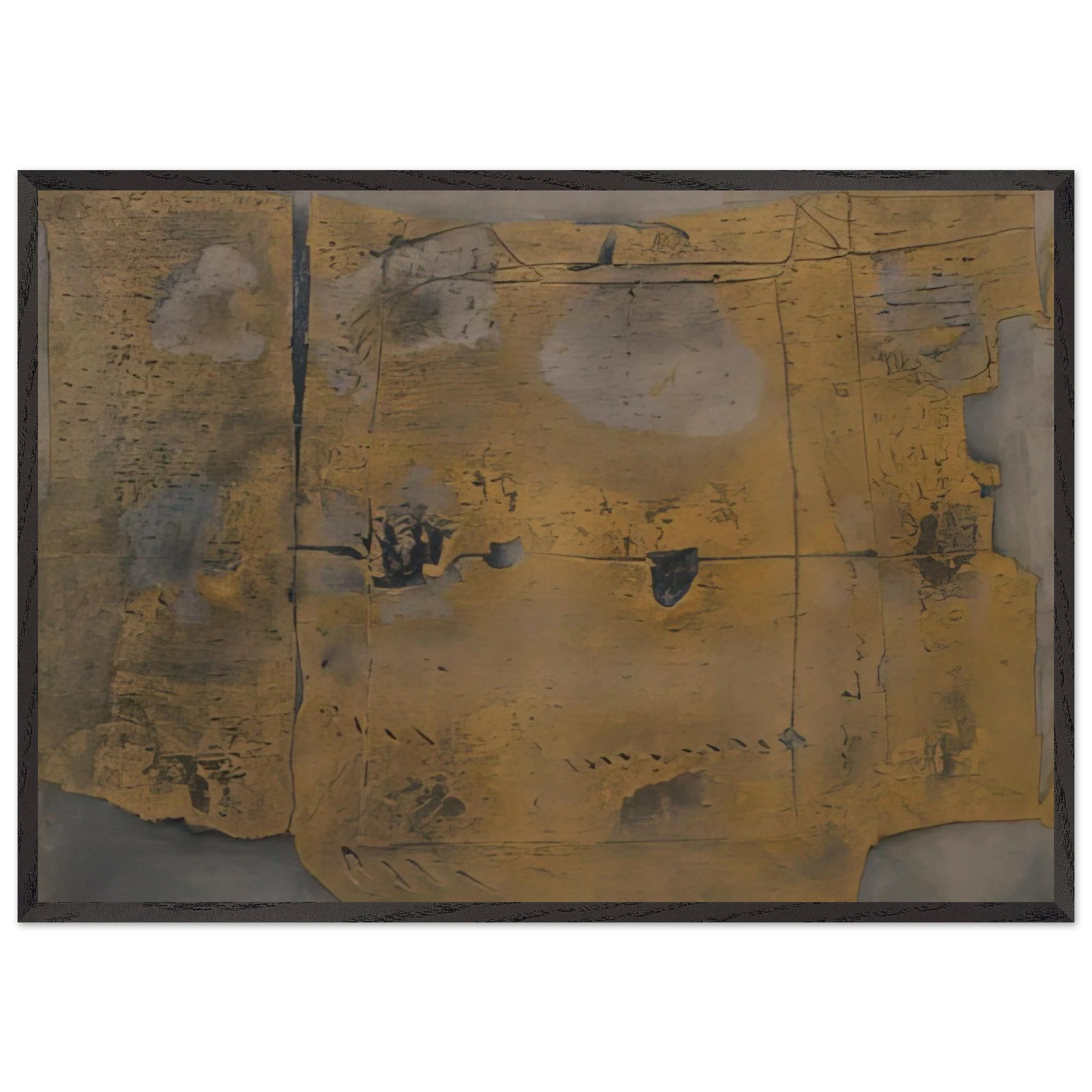 GREAT PAINTING 1958 - Antoni Tapies Framed Art Print – Black Wooden Frame - Default Title - -Framed Art Print