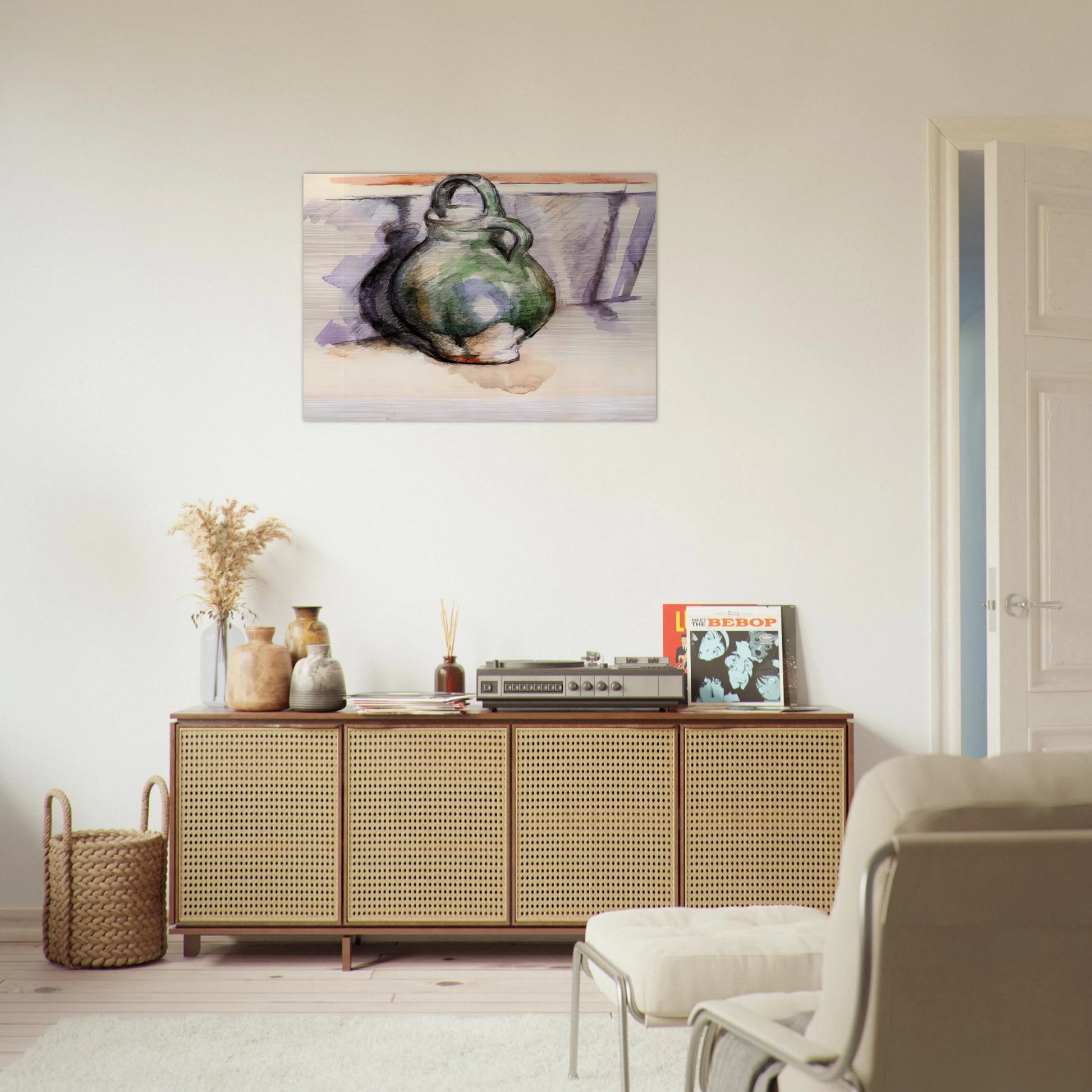 The Green Pitcher - Paul Cézanne Brushed Aluminum Print - 70x100 cm / 28x40 inches | Paul Cézanne Aluminum Print | Paul Cézanne Prints