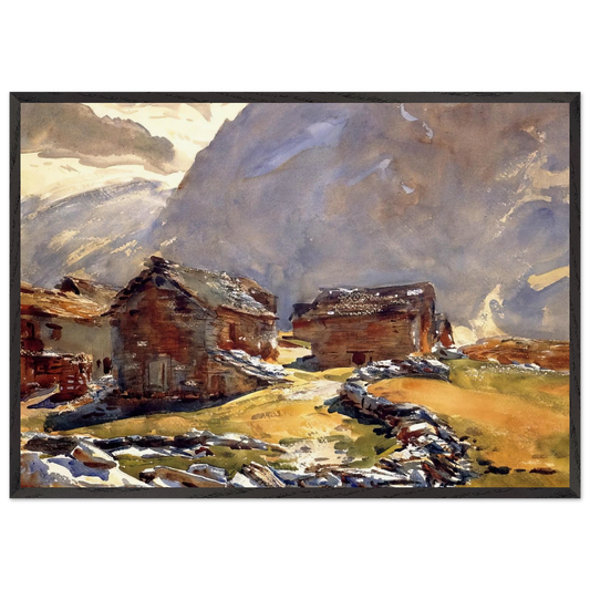 Simplon Pass Chalets - John Singer Sargent Framed Art Print – Black Wooden Frame - Default Title - -Framed Art Print