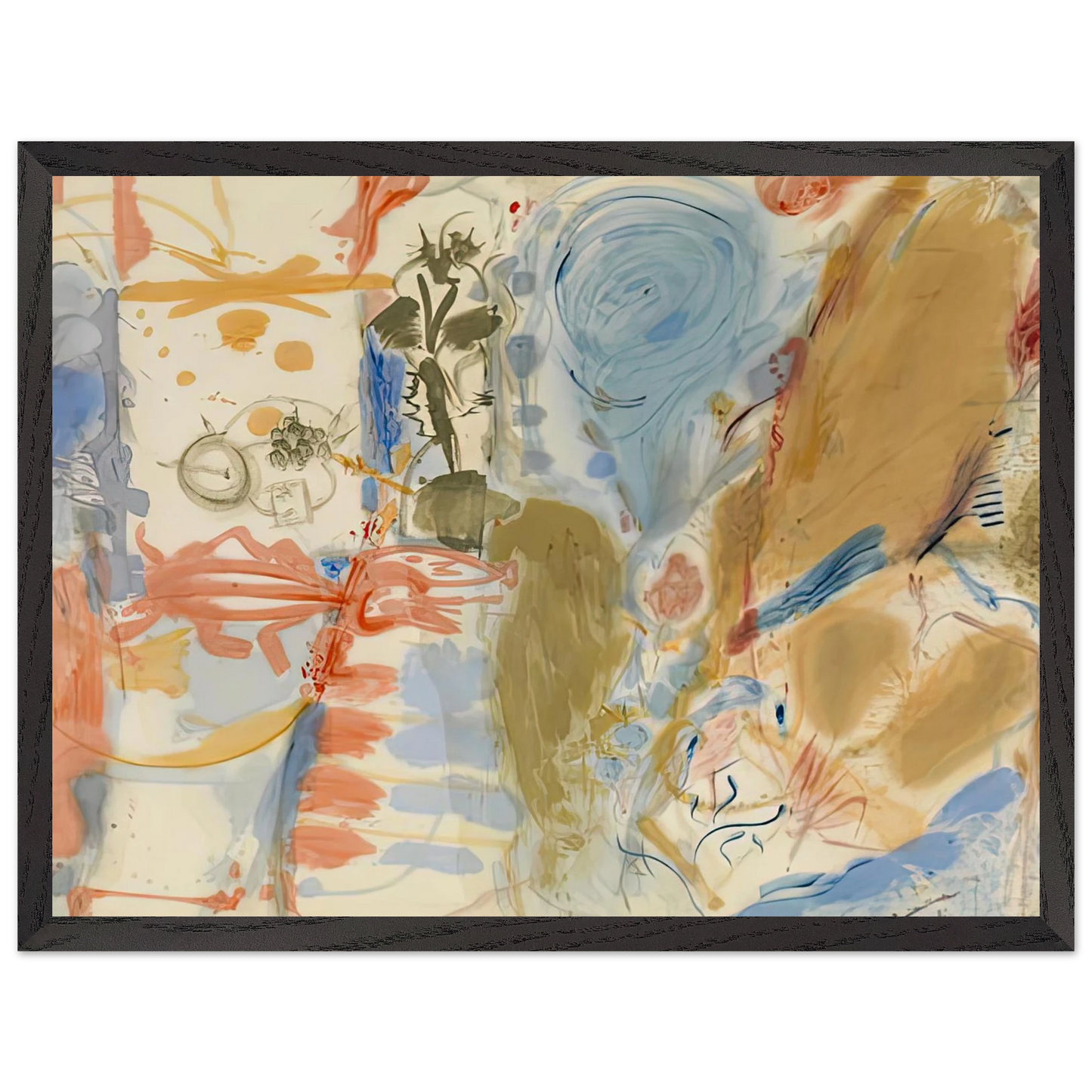 Helen Frankenthaler - Western Dream, 1957- Wall Art - 30x40 cm / 12x16 inches - Premium Wooden Framed Poster With Fine Art Paper - Wood frame