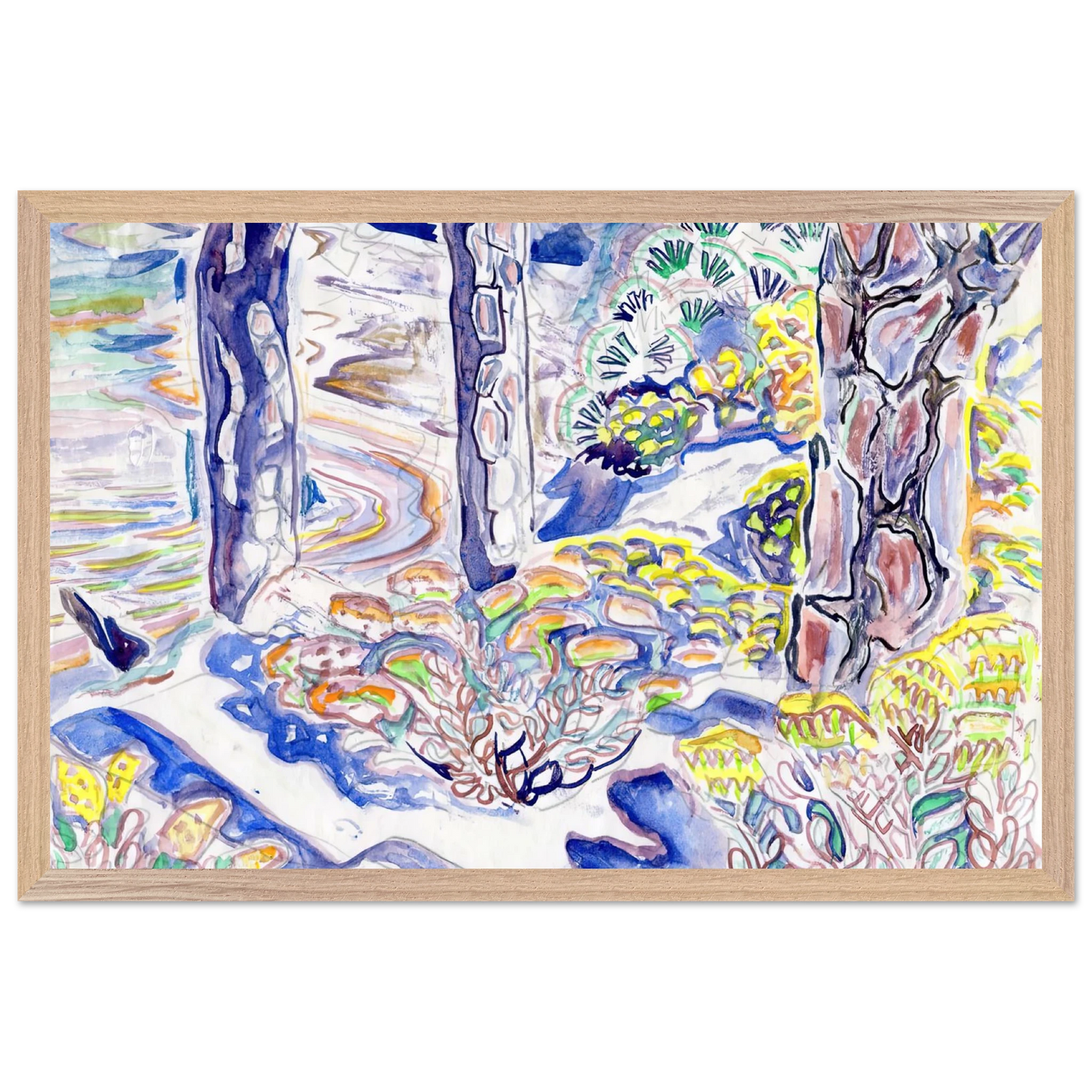 Walter Inglis Anderson - Walter Anderson Wall art - 70x100 cm / 28x40 Inches - Premium Wooden Framed Poster With Fine Art Paper - Black frame