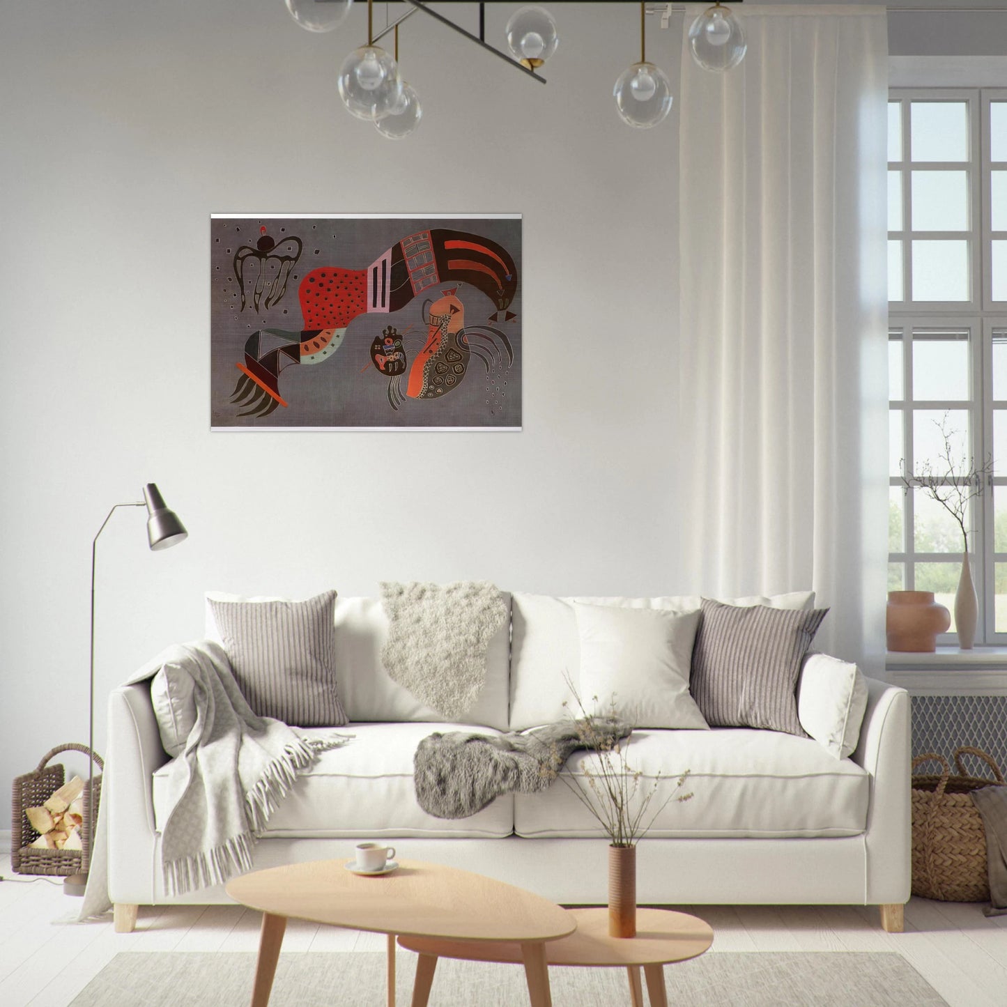 TEMPERED ELAN 1944 - Wassily Kandinsky Brushed Aluminum Print - 70x100 cm / 28x40 inches | Wassily Kandinsky Aluminum Print | Wassily Kandinsky Prints