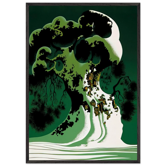 Snow Covered Bonsai - Eyvind Earle Framed Art Print – Black Wooden Frame - Default Title - -Framed Art Print