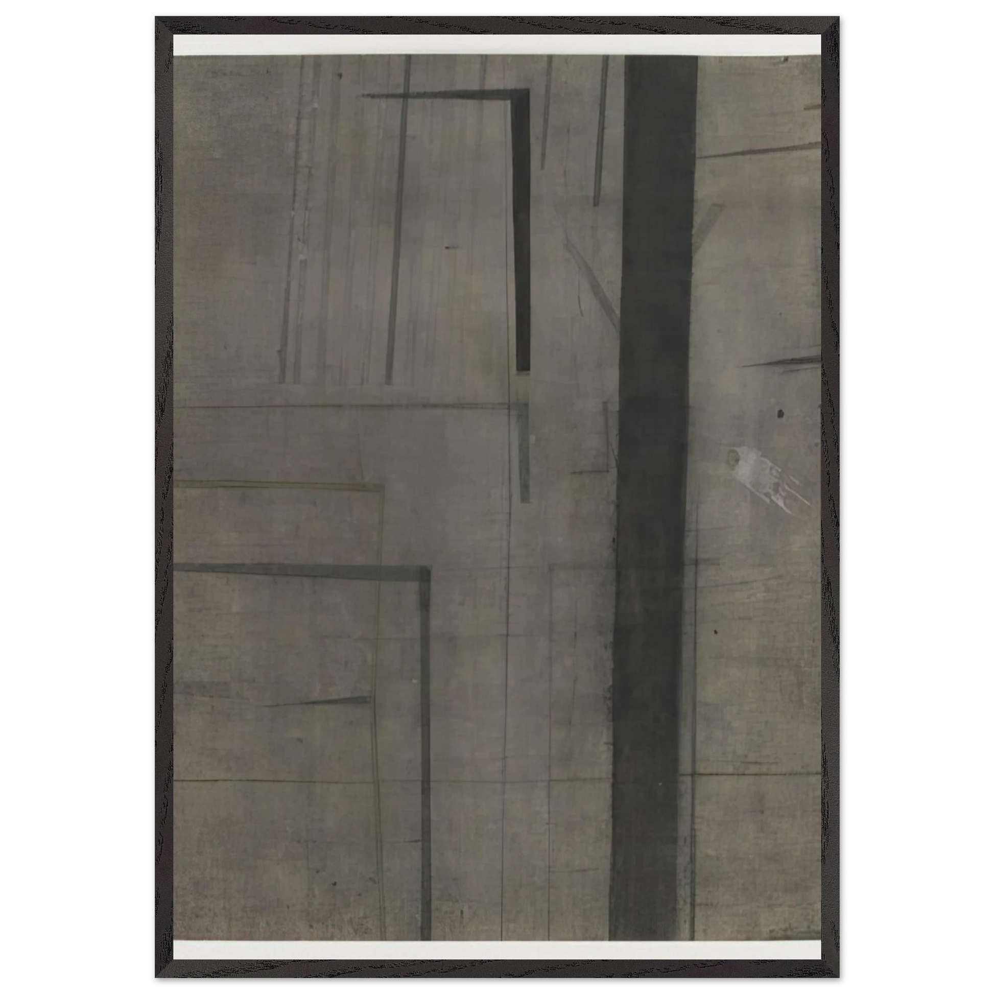 Untitled - 1969 N9 - Nasreen Mohamedi Framed Art Print – Black Wooden Frame - Default Title - -Framed Art Print