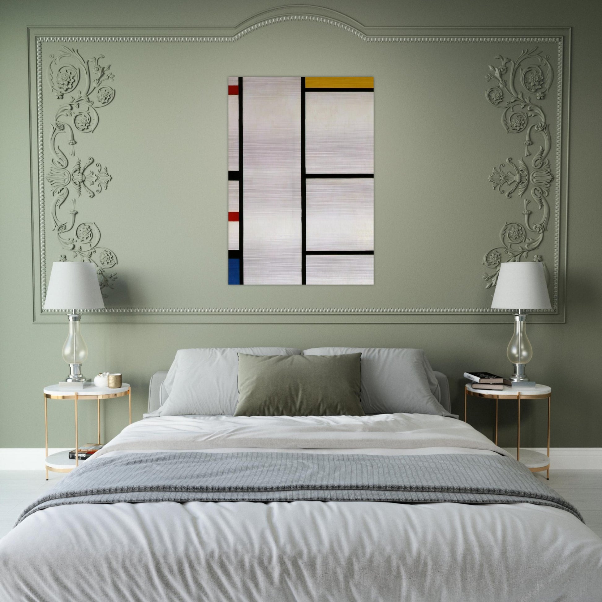 Composition No. III Blanc-Jaune - Piet Mondrian Brushed Aluminum Print - 70x100 cm / 28x40 inches | Piet Mondrian Aluminum Print | Piet Mondrian Prints
