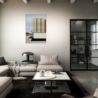 Boat and Grain Elevators No. 2 - 1942 - Ralston Crawford Brushed Aluminum Print - 70x100 cm / 28x40 inches | Ralston Crawford Aluminum Print | Ralston Crawford Prints