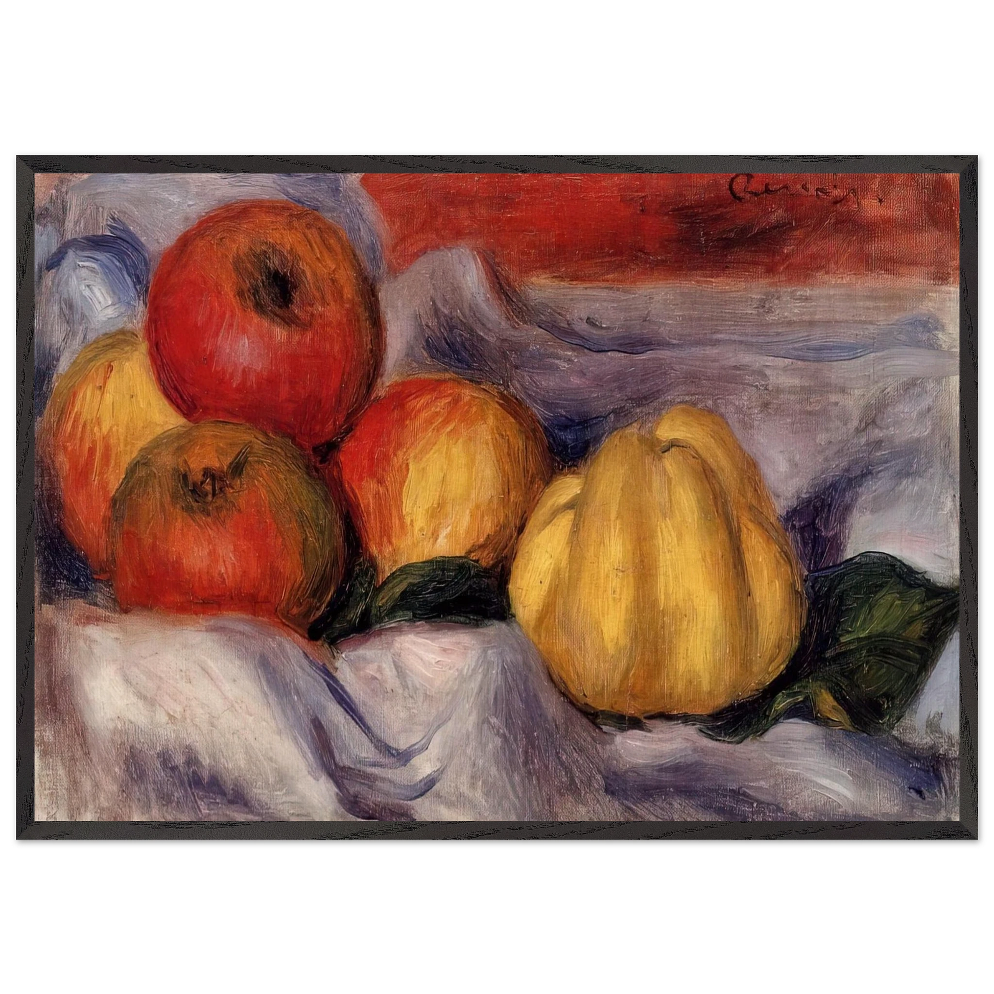 Still Life with Apples N1 - Pierre-Auguste Renoir Framed Art Print – Black Wooden Frame - Default Title - -Framed Art Print
