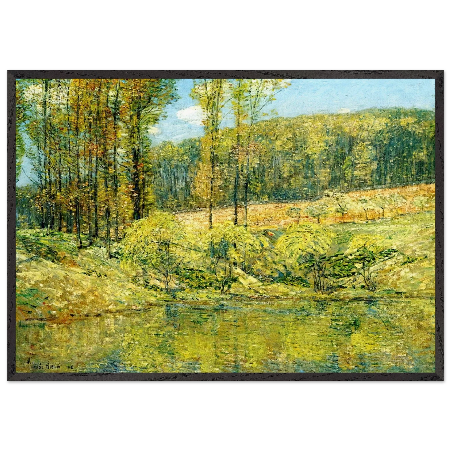 Spring Navesink Highlands - Childe Hassam Framed Art Print – Black Wooden Frame - Default Title - -Framed Art Print
