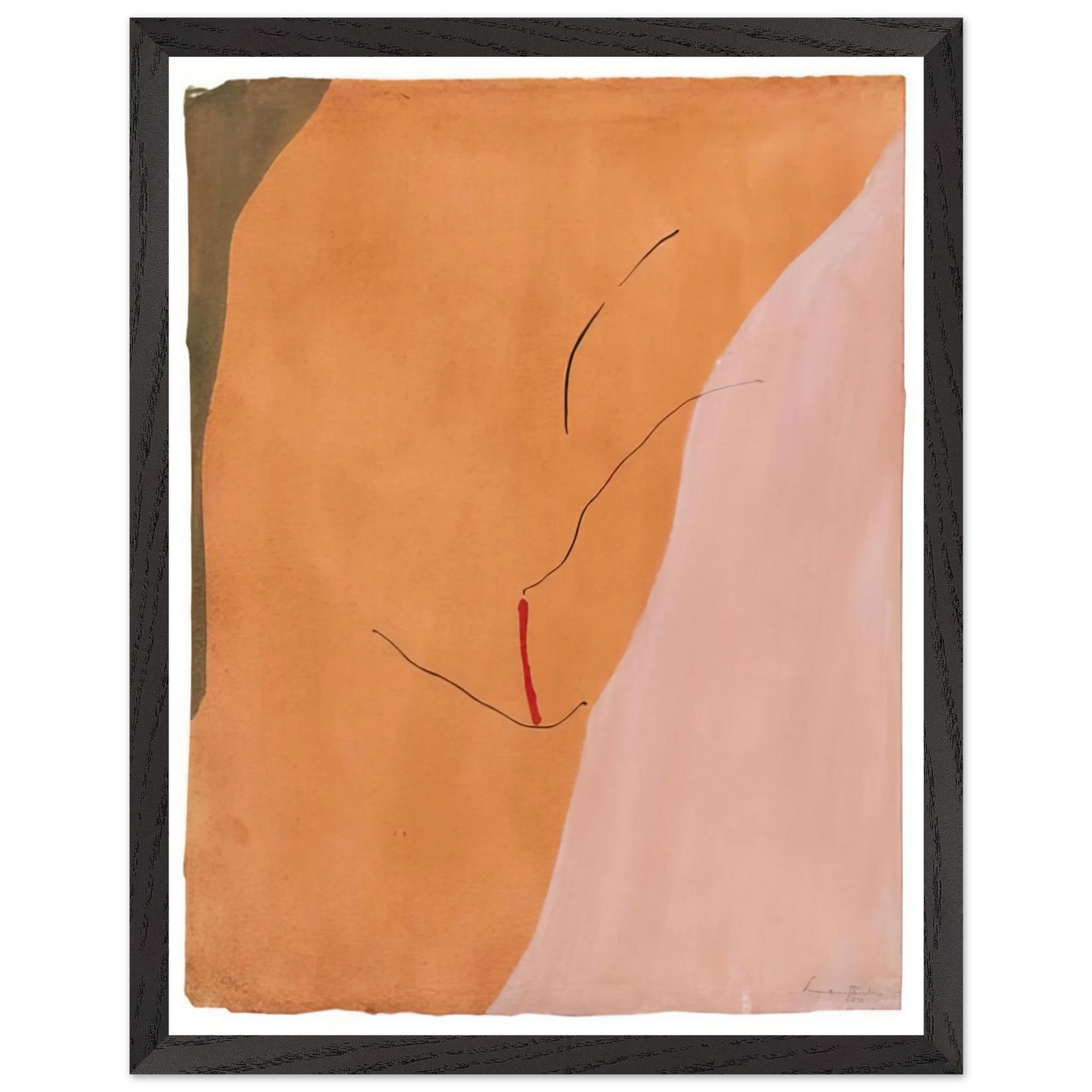 Helen Frankenthaler - Sanguine Mood - 1971 Wall art - 40x50 cm / 16x20 inches - Premium Wooden Framed Poster With Fine Art Paper - White frame