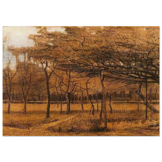 Landscape with Trees - Vincent van Gogh Brushed Aluminum Print - 70x100 cm / 28x40 inches | Vincent van Gogh Aluminum Print | Vincent van Gogh Prints