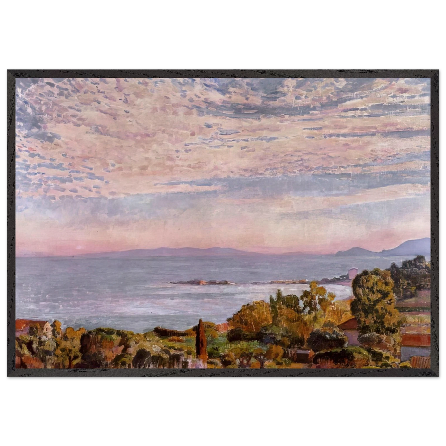 THE BAY OF ST CLAIR 1923 - Theo van Rysselberghe Framed Art Print – Black Wooden Frame - Default Title - -Framed Art Print