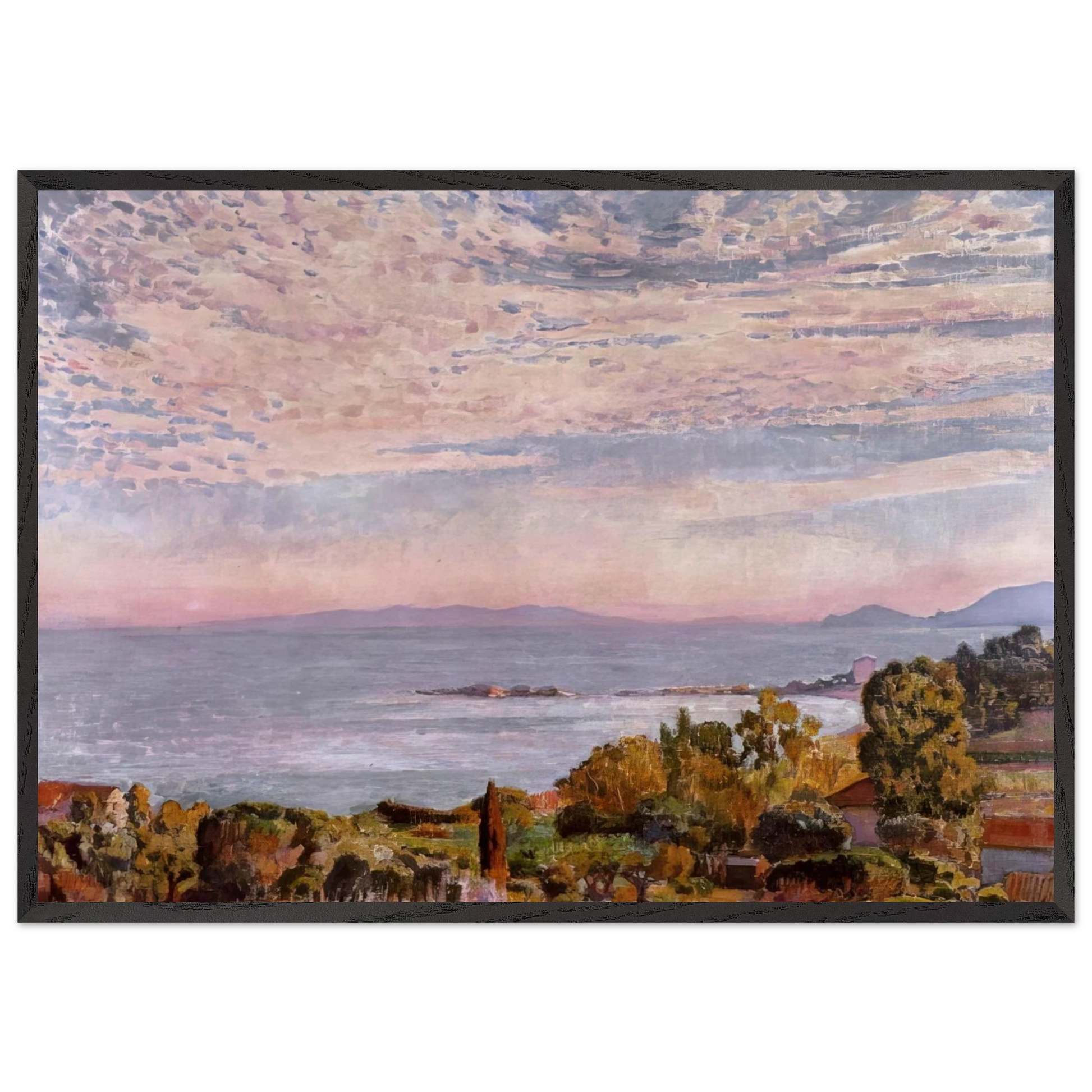 THE BAY OF ST CLAIR 1923 - Theo van Rysselberghe Framed Art Print – Black Wooden Frame - Default Title - -Framed Art Print