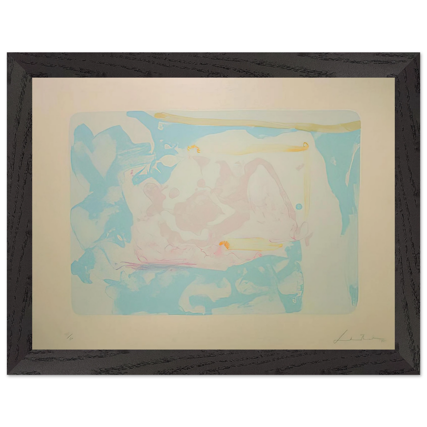 Helen Frankenthaler - Reflections III - 1995 Wall art - 45x60 cm / 18x24 inches - Premium Wooden Framed Poster With Fine Art Paper - Black frame