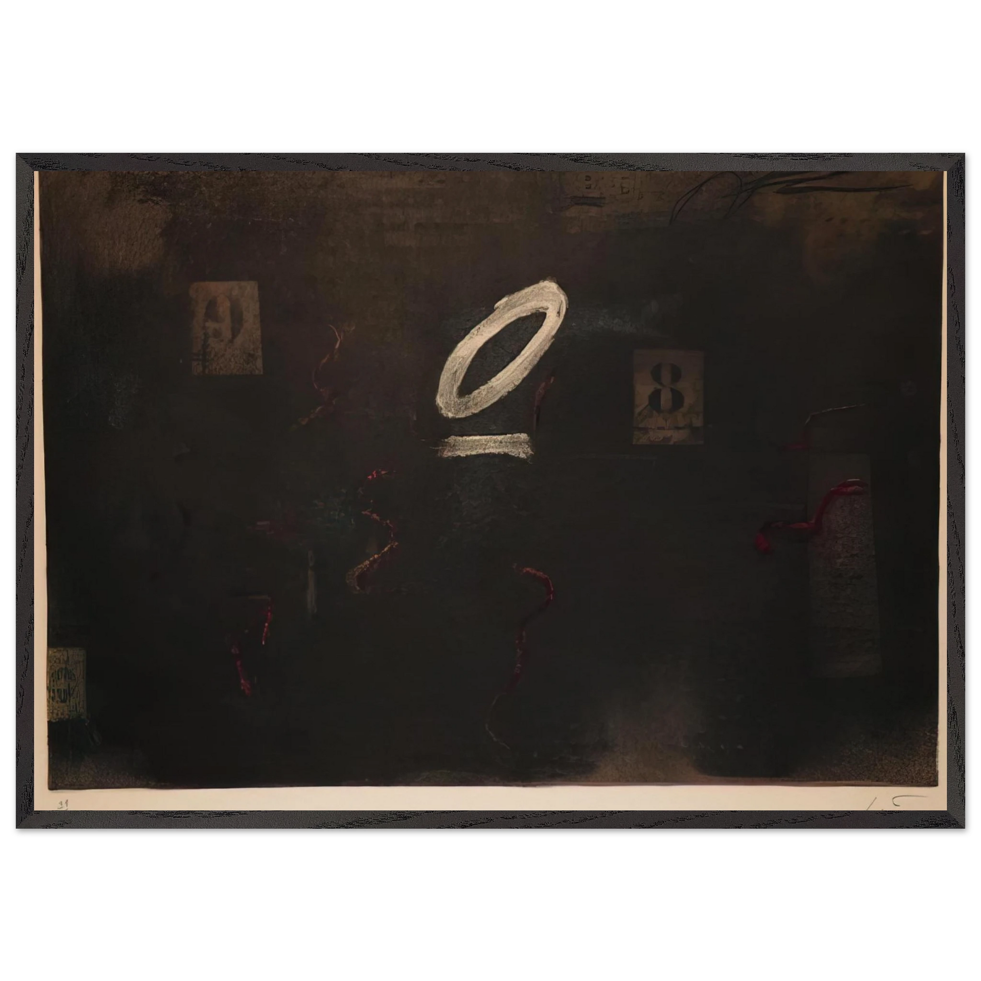 SOUS ZERO 1979 - Antoni Tapies Framed Art Print – Black Wooden Frame - Default Title - -Framed Art Print