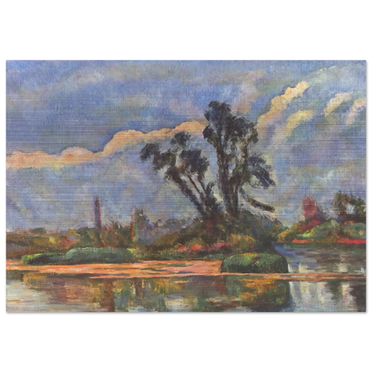 Bank of the Oise - Paul Cézanne Brushed Aluminum Print - 70x100 cm / 28x40 inches | Paul Cézanne Aluminum Print | Paul Cézanne Prints