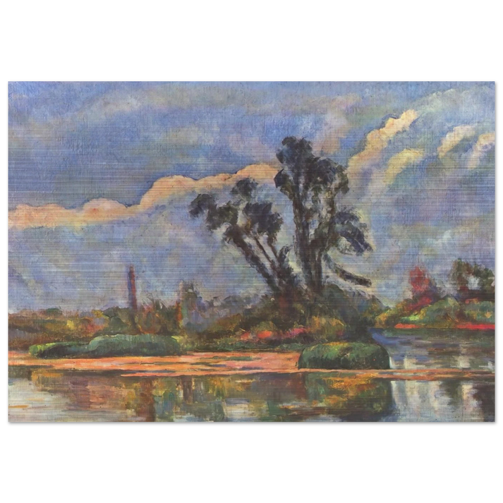 Bank of the Oise - Paul Cézanne Brushed Aluminum Print - 70x100 cm / 28x40 inches | Paul Cézanne Aluminum Print | Paul Cézanne Prints