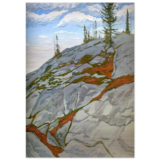 Blueberries in Fissures - 1983 - Neil Welliver Brushed Aluminum Print - 70x100 cm / 28x40 inches | Neil Welliver Aluminum Print | Neil Welliver Prints