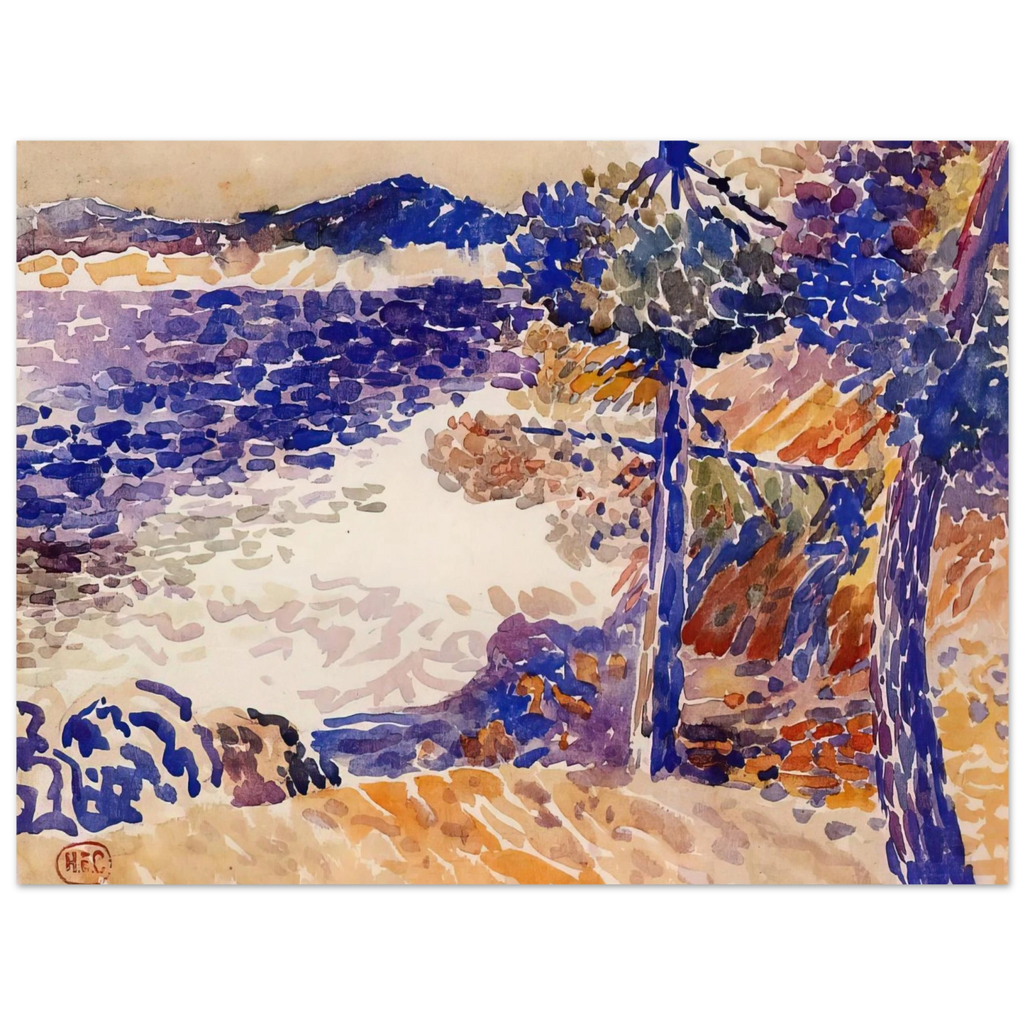 Henri-Edmond Cross - Pines by the Sea Fine Art Poster - Default Title