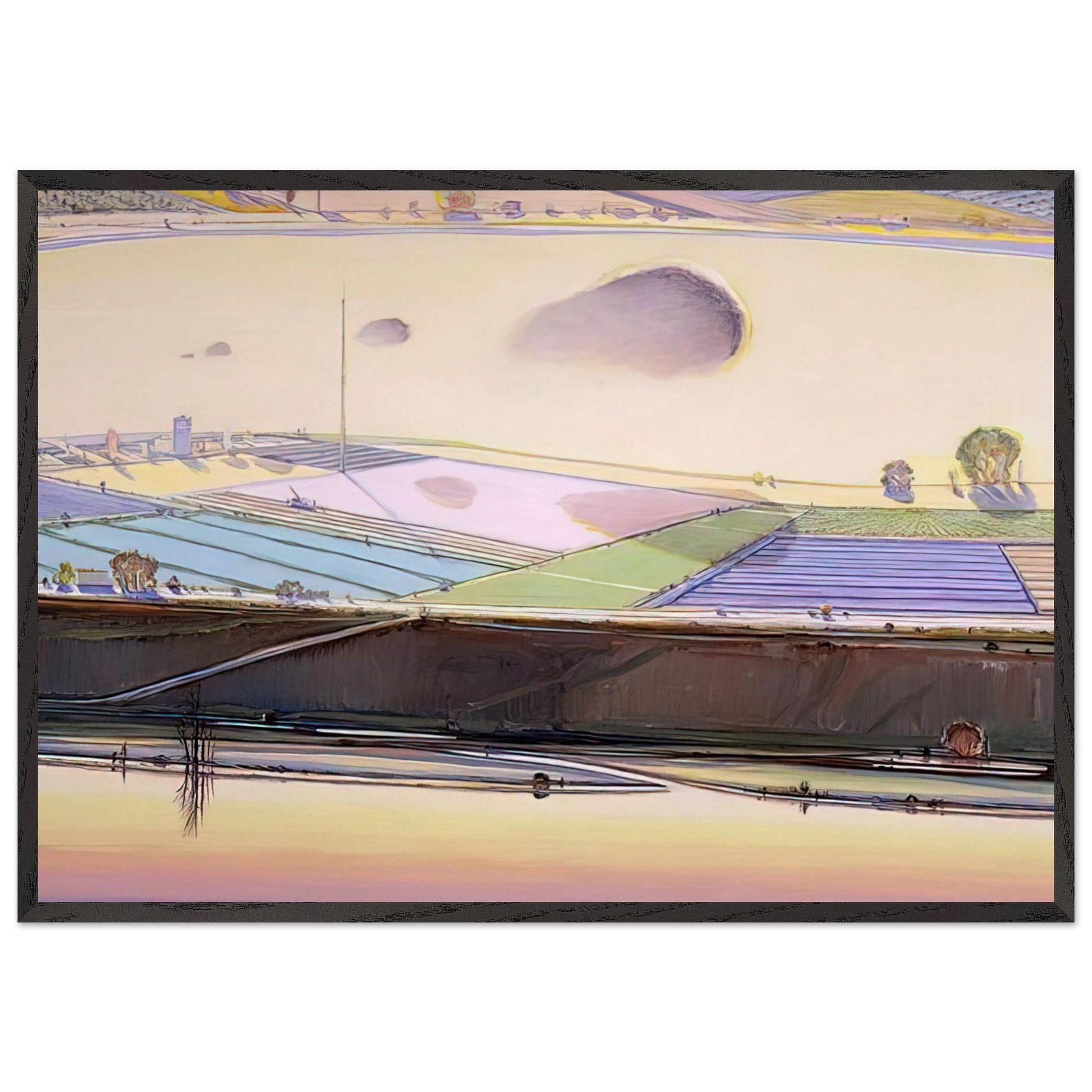 River Cloud - 2002 - Wayne Thiebaud Framed Art Print – Black Wooden Frame - Default Title - -Framed Art Print