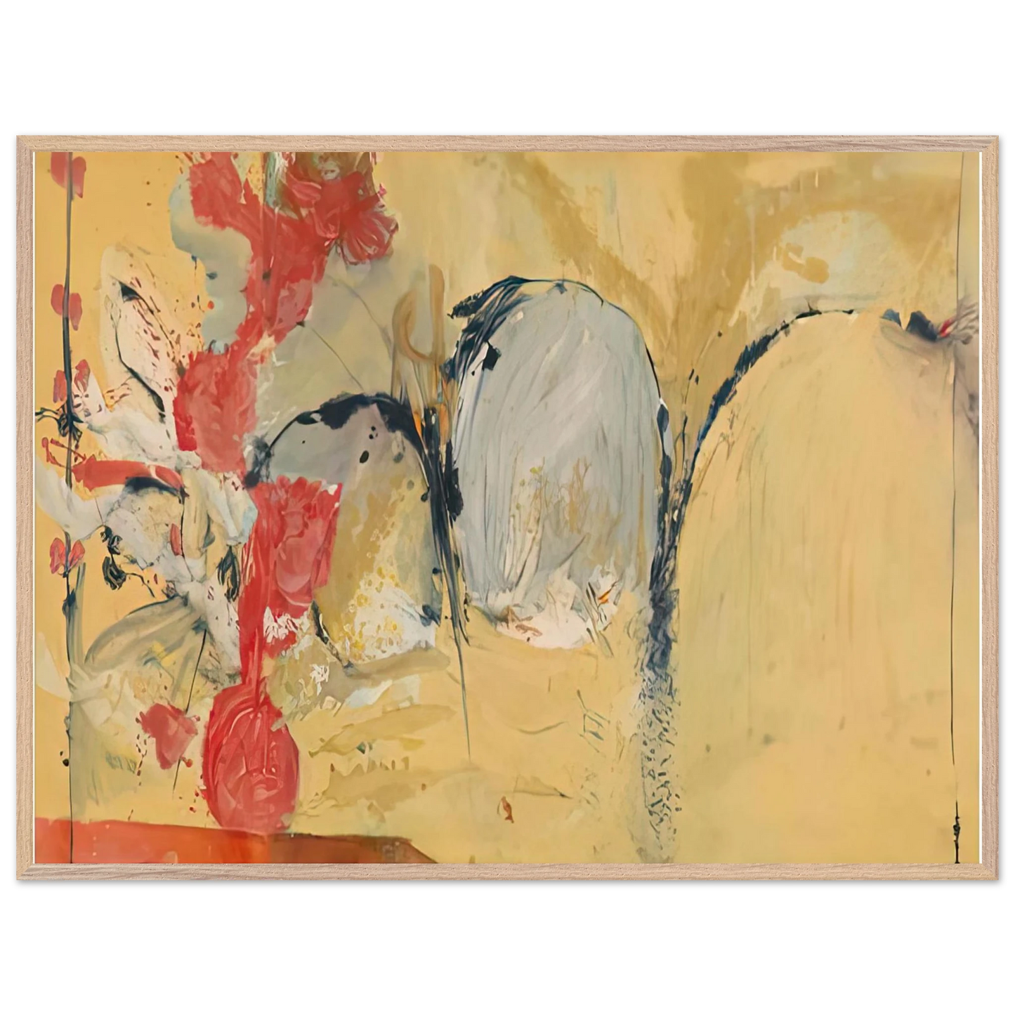 Helen Frankenthaler - Large Abstract Still Life, 1951- Wall Art - 21x29.7 cm / 8x12" - Premium Wooden Framed Poster With Fine Art Paper - White frame