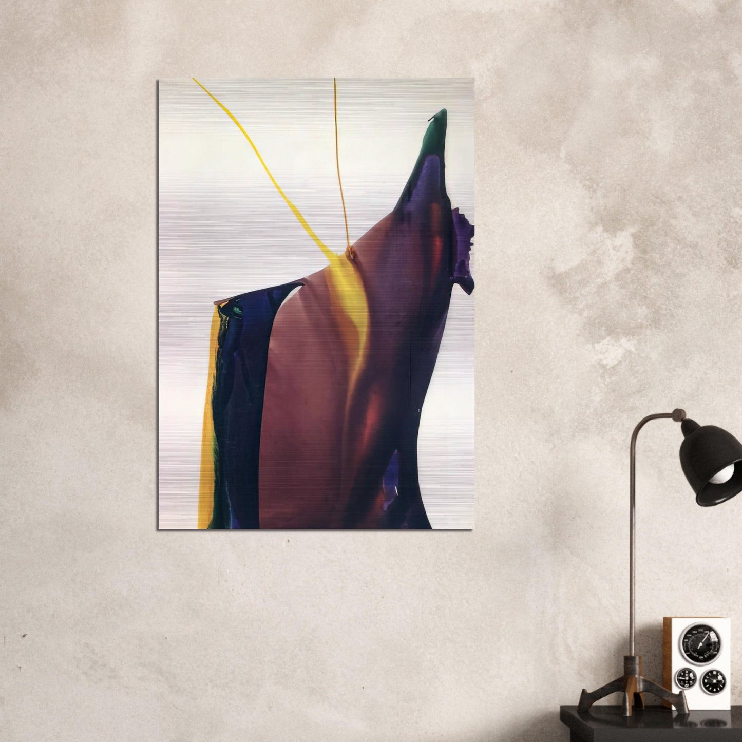 Phenomena Yellow Strike - 1963 - Paul Jenkins Brushed Aluminum Print - 70x100 cm / 28x40 inches | Paul Jenkins Aluminum Print | Paul Jenkins Prints