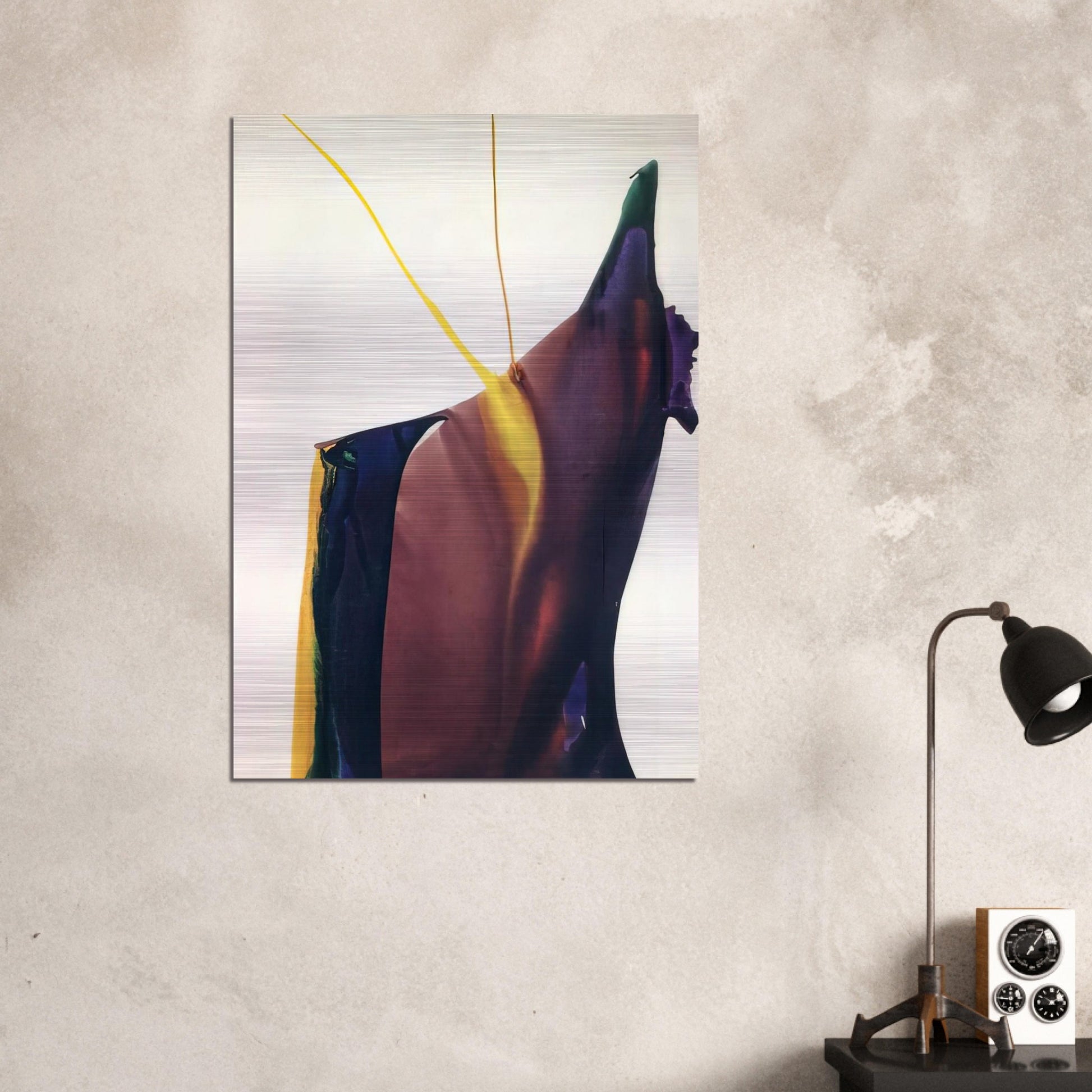 Phenomena Yellow Strike - 1963 - Paul Jenkins Brushed Aluminum Print - 70x100 cm / 28x40 inches | Paul Jenkins Aluminum Print | Paul Jenkins Prints