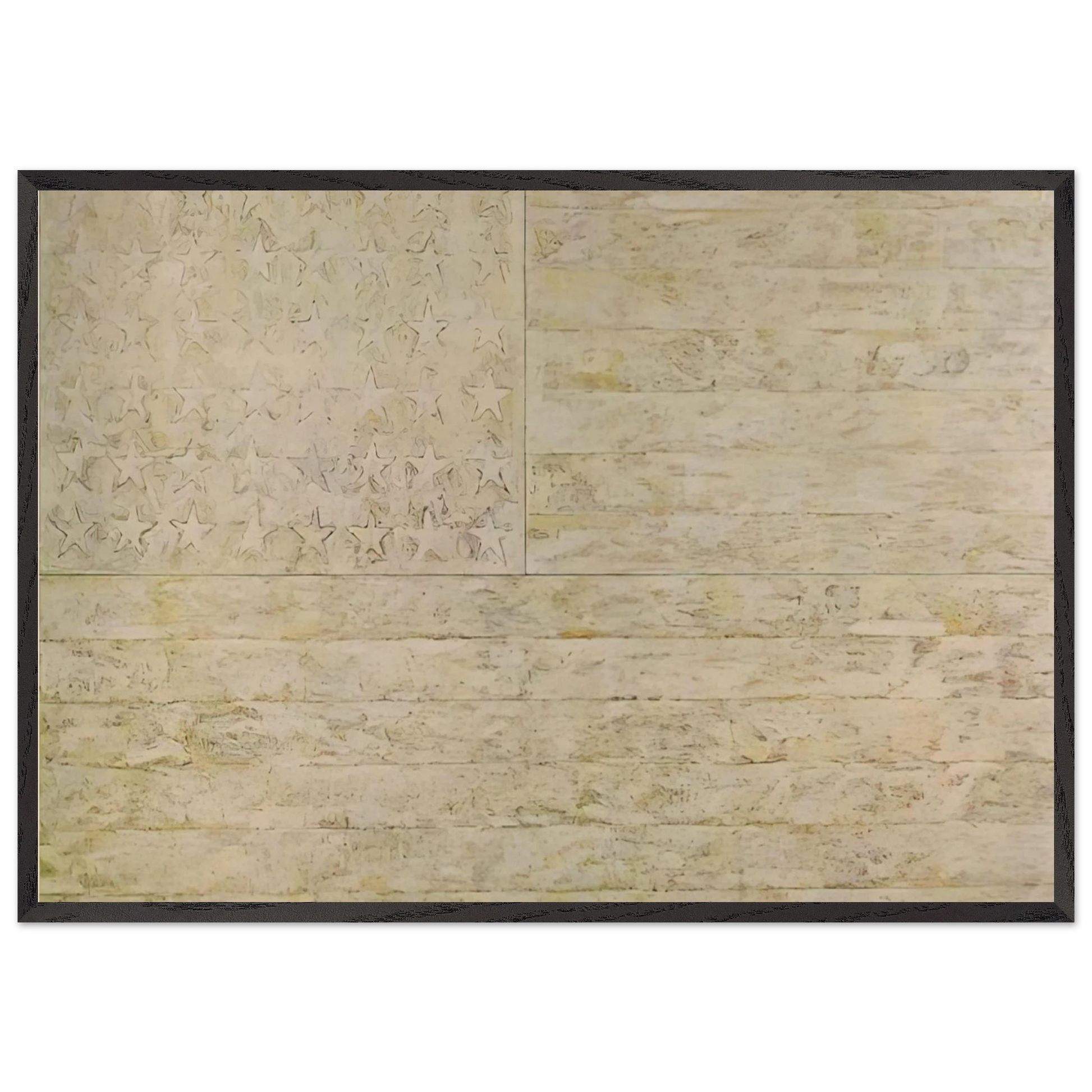 WHITE FLAG - Jasper Johns Framed Art Print – Black Wooden Frame - Default Title - -Framed Art Print