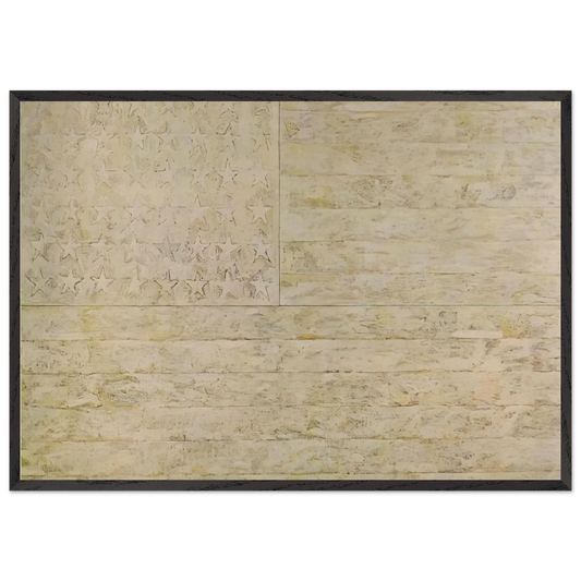 WHITE FLAG - Jasper Johns Framed Art Print – Black Wooden Frame - Default Title - -Framed Art Print