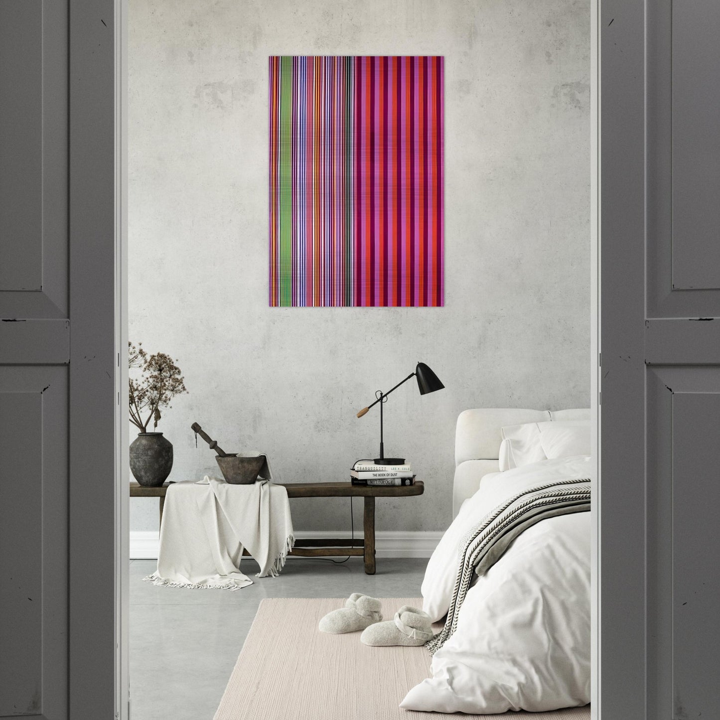 Red Baron - 1966 - Gene Davis Brushed Aluminum Print - 70x100 cm / 28x40 inches | Gene Davis Aluminum Print | Gene Davis Prints