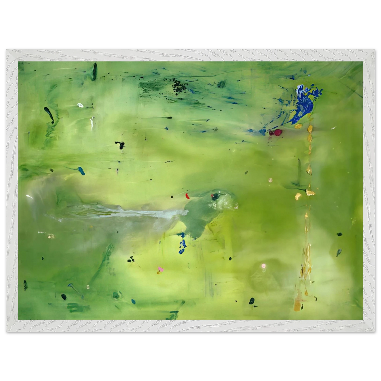 Helen Frankenthaler - A Green Thought in a Green Shade - 1981 Wall art - 40x50 cm / 16x20 Inches - Premium Wooden Framed Poster With Fine Art Paper - White frame