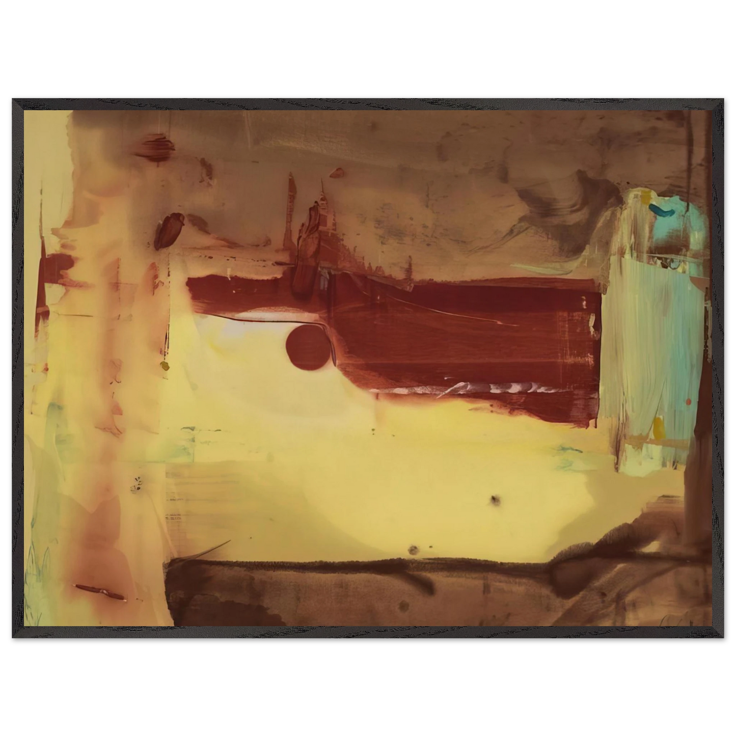Helen Frankenthaler - Desert Pass - 1976 Wall art - 15x20 cm / 6x8 inches - Premium Wooden Framed Poster With Fine Art Paper - White frame