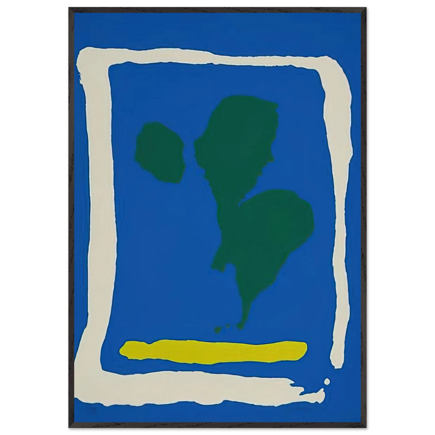 Helen Frankenthaler - Air Frame - 1965 Wall art - 15x20 cm / 6x8 inches - Premium Wooden Framed Poster With Fine Art Paper - Black frame