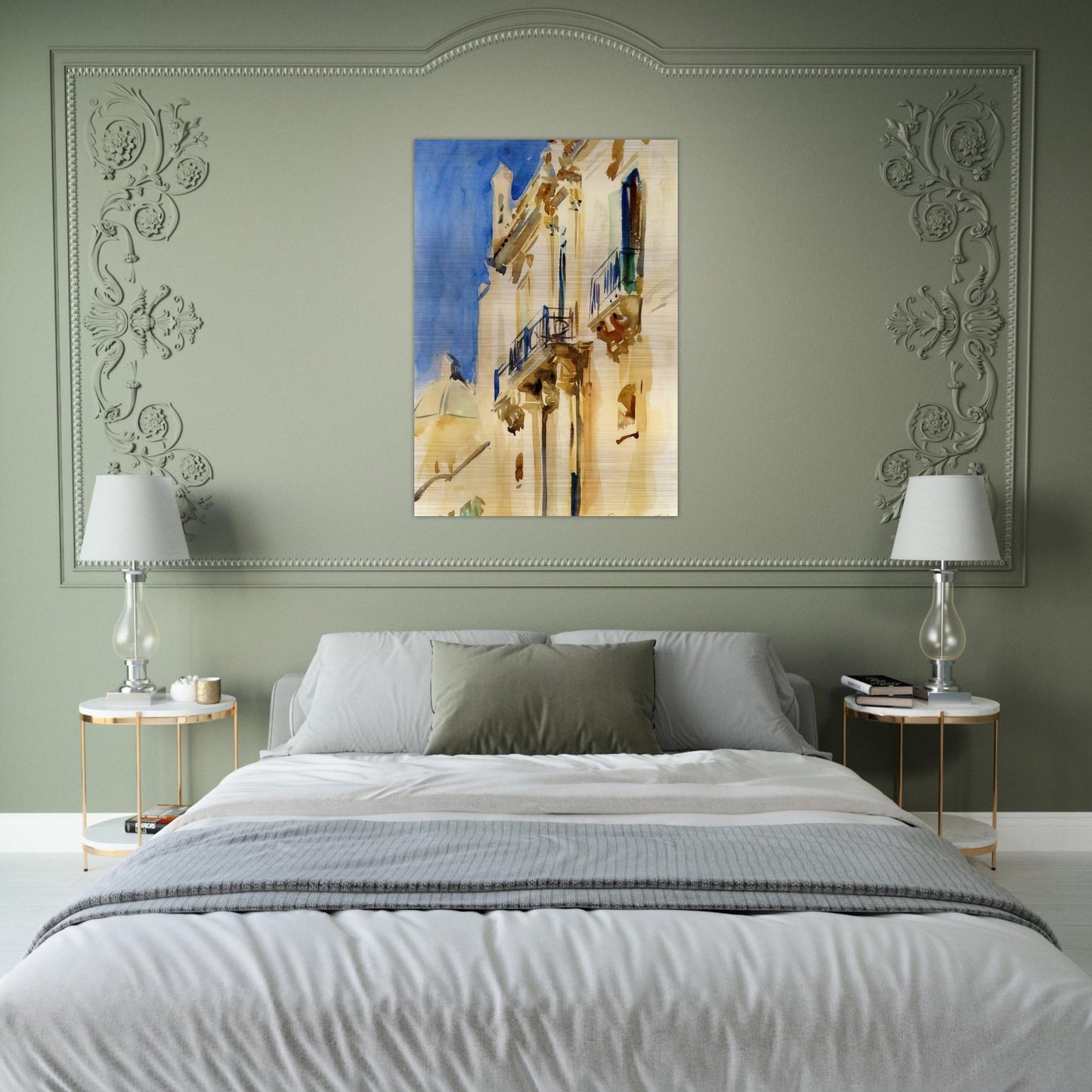 Façade of a Palazzo, Girgente, Sicily - John Singer Sargent Brushed Aluminum Print - 70x100 cm / 28x40 inches | John Singer Sargent Aluminum Print | John Singer Sargent Prints