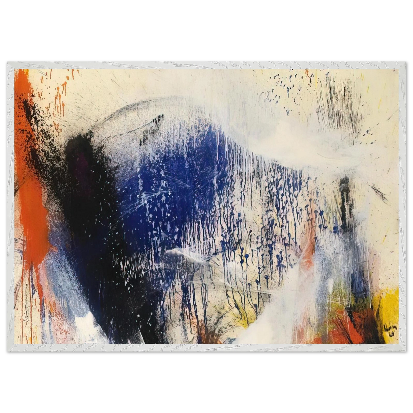 Helen Frankenthaler - Untitled - 1960 Wall art - 27x35 cm / 11x14 inches - Premium Wooden Framed Poster With Fine Art Paper - Wood frame