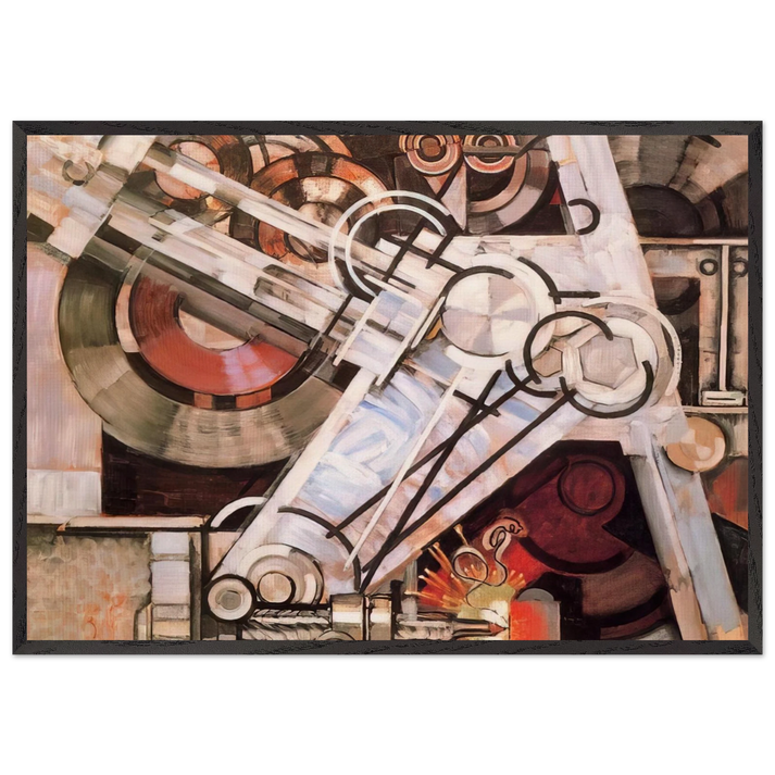 Drill - Frantisek Kupka 70x100 cm / 28x40 inches Framed Art Print – Black Wooden Frame