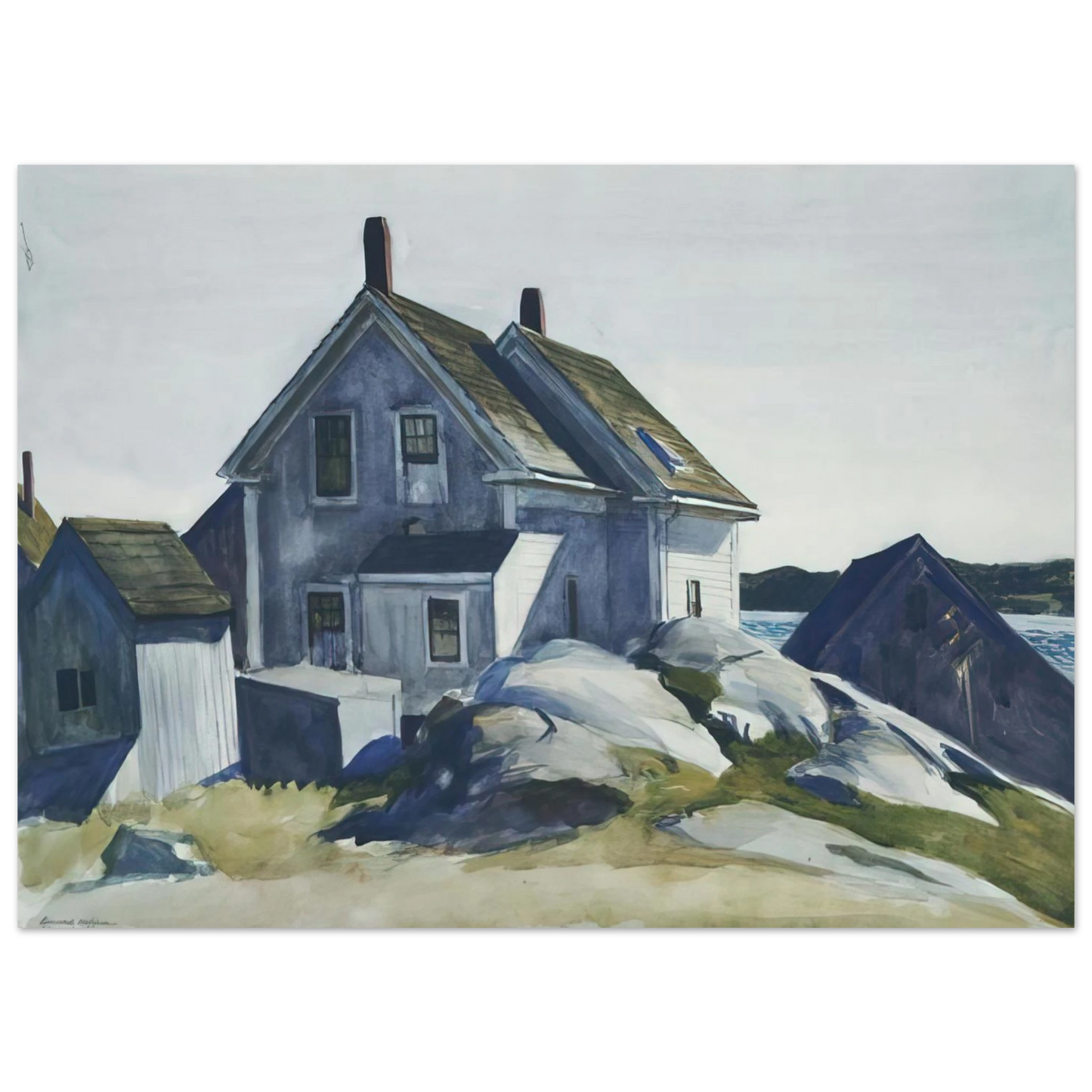 Edward Hopper - House at the Fort, Gloucester Fine Art Poster - 75x100 cm / 30x40 inches