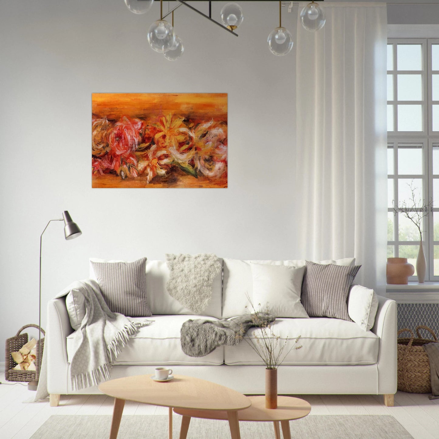 Garland of Flowers - Pierre-Auguste Renoir Brushed Aluminum Print - 70x100 cm / 28x40 inches | Pierre-Auguste Renoir Aluminum Print | Pierre-Auguste Renoir Prints