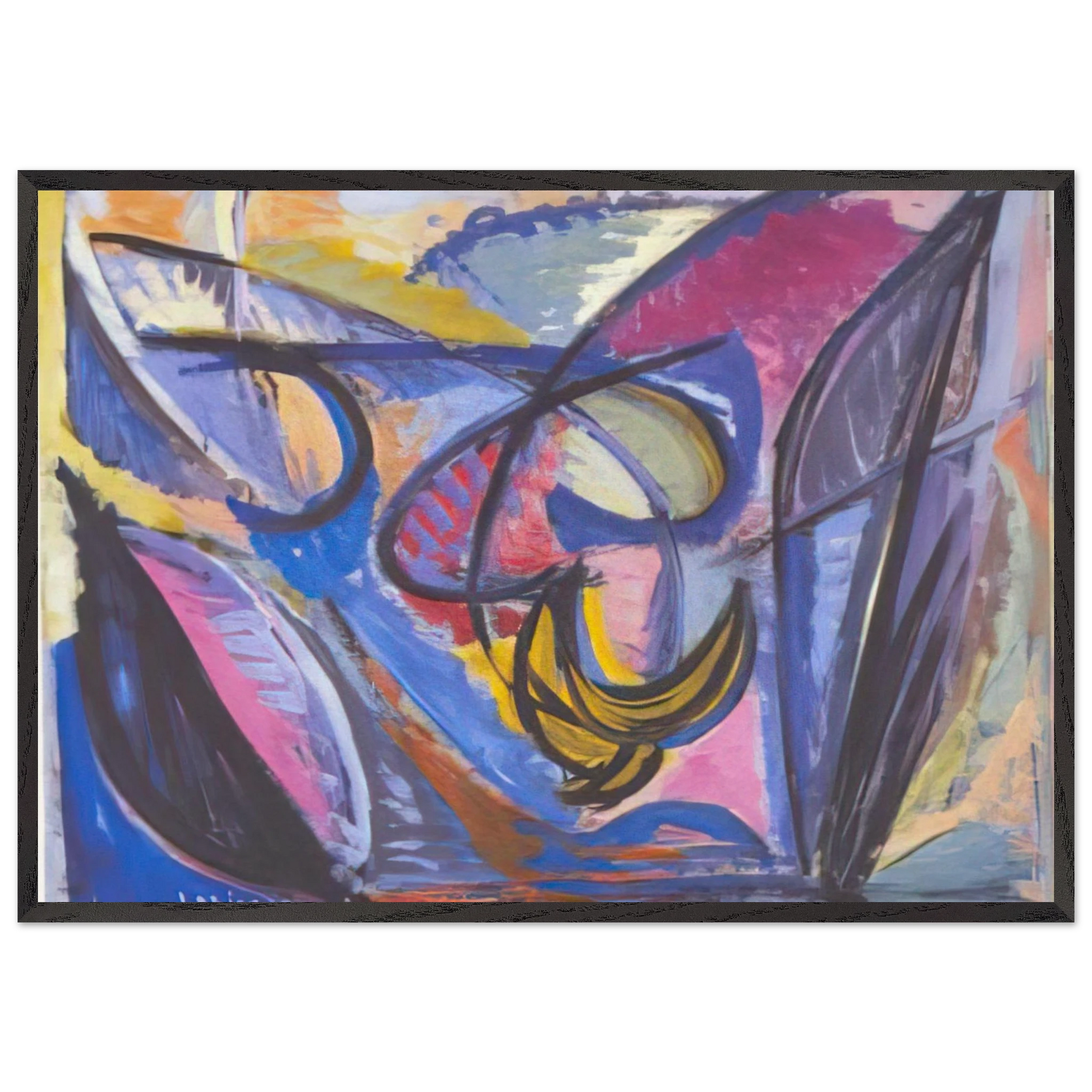 Rencontre dans la campagne - 1944 - Charles Lapicque Framed Art Print – Black Wooden Frame - Default Title - -Framed Art Print