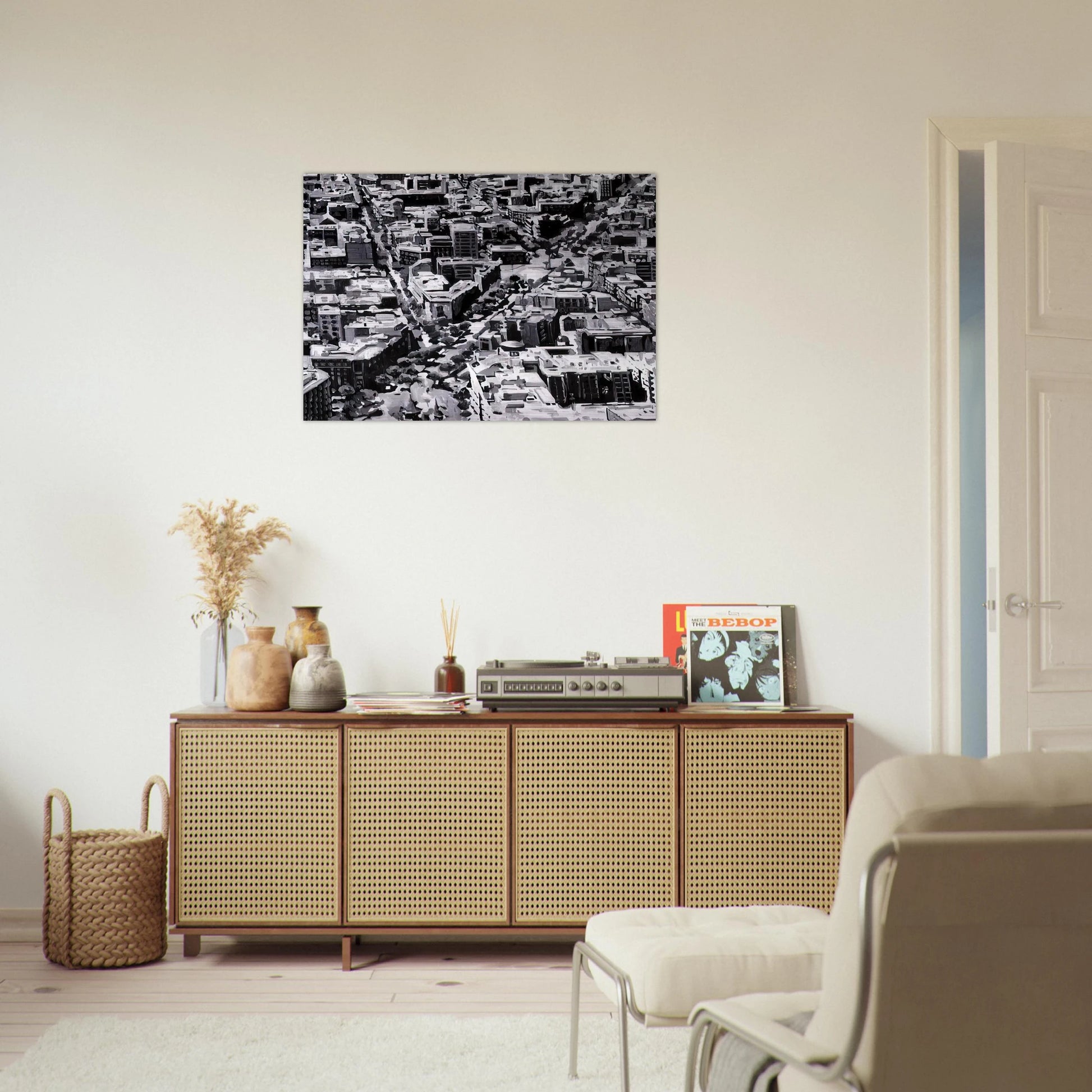 TOWNSCAPE MADRID - Gerhard Richter Brushed Aluminum Print - 70x100 cm / 28x40 inches | Gerhard Richter Aluminum Print | Gerhard Richter Prints