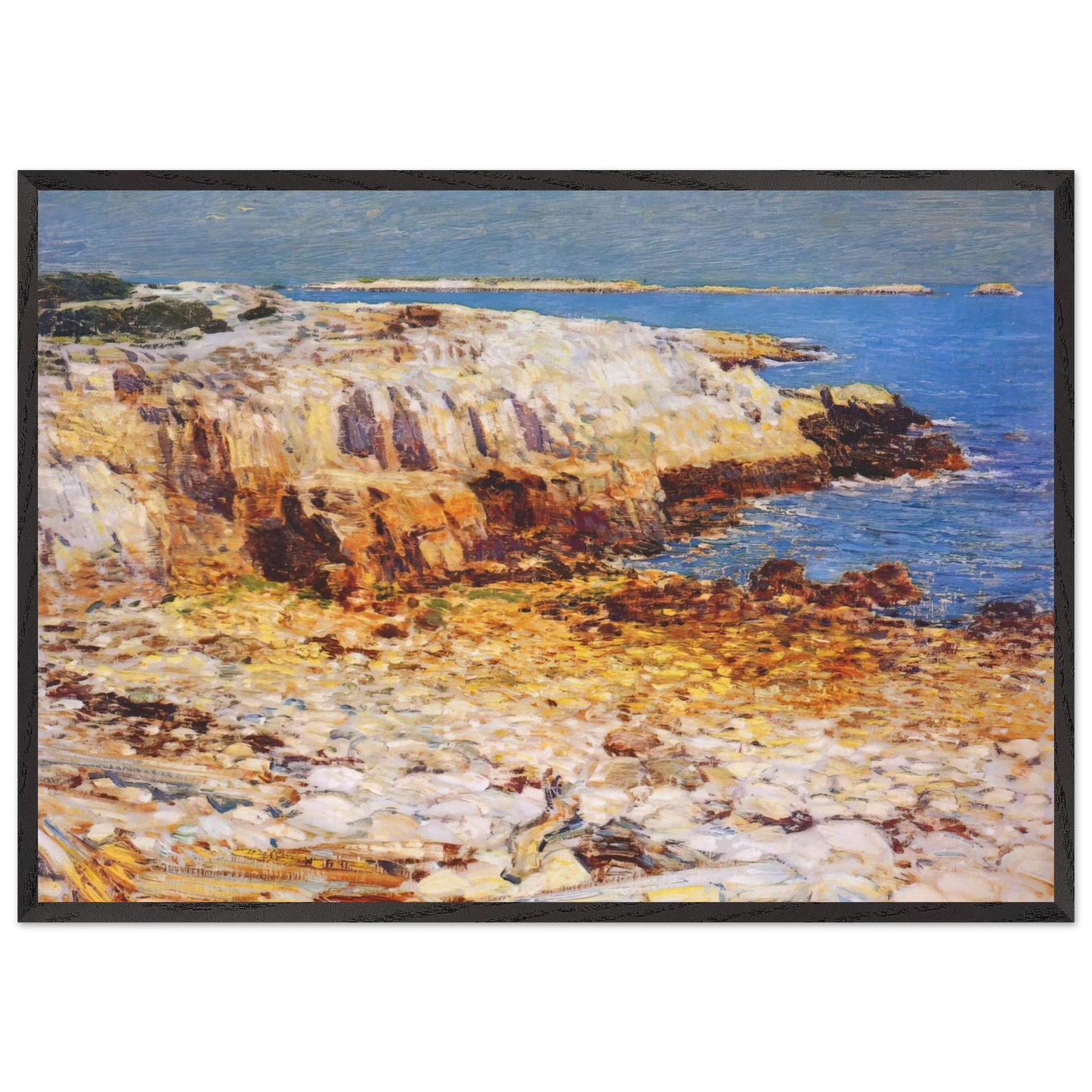 Northeast Headlands New England Coast - Childe Hassam Framed Art Print – Black Wooden Frame - Default Title - -Framed Art Print