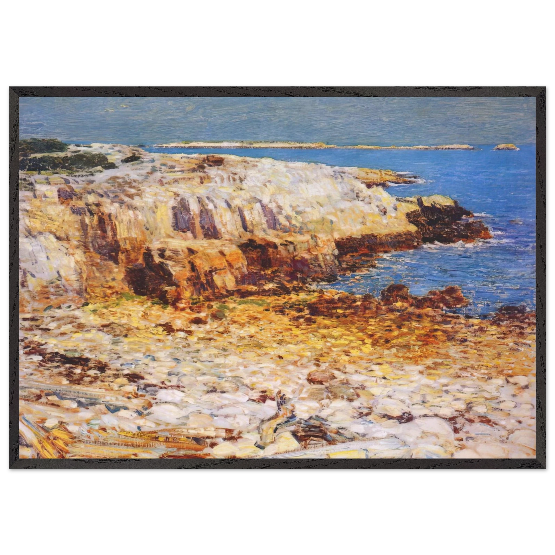 Northeast Headlands New England Coast - Childe Hassam Framed Art Print – Black Wooden Frame - Default Title - -Framed Art Print