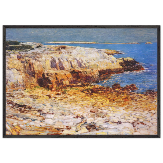 Northeast Headlands New England Coast - Childe Hassam 70x100 cm / 28x40 inches Framed Art Print – Black Wooden Frame
