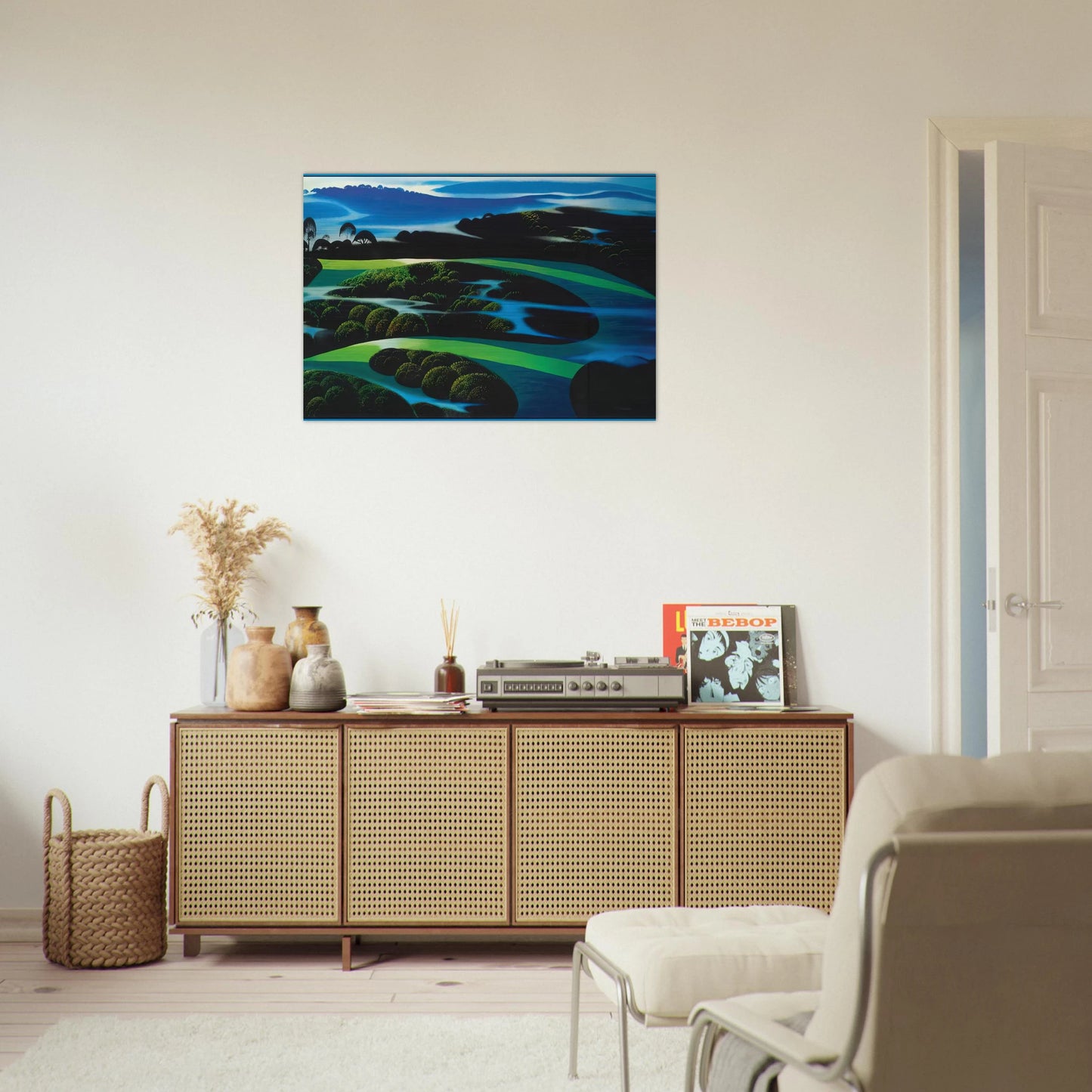 Summers Twilight - Eyvind Earle Brushed Aluminum Print - 70x100 cm / 28x40 inches | Eyvind Earle Aluminum Print | Eyvind Earle Prints