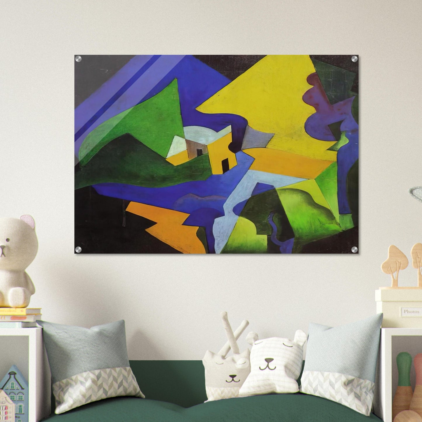 COSTRUZIONE SPAZIALE PAESAGGIO 1919 - Enrico Prampolini Acrylic Print - 70x100 cm / 28x40″ inches | Enrico Prampolini Wall Art | Enrico Prampolini Prints