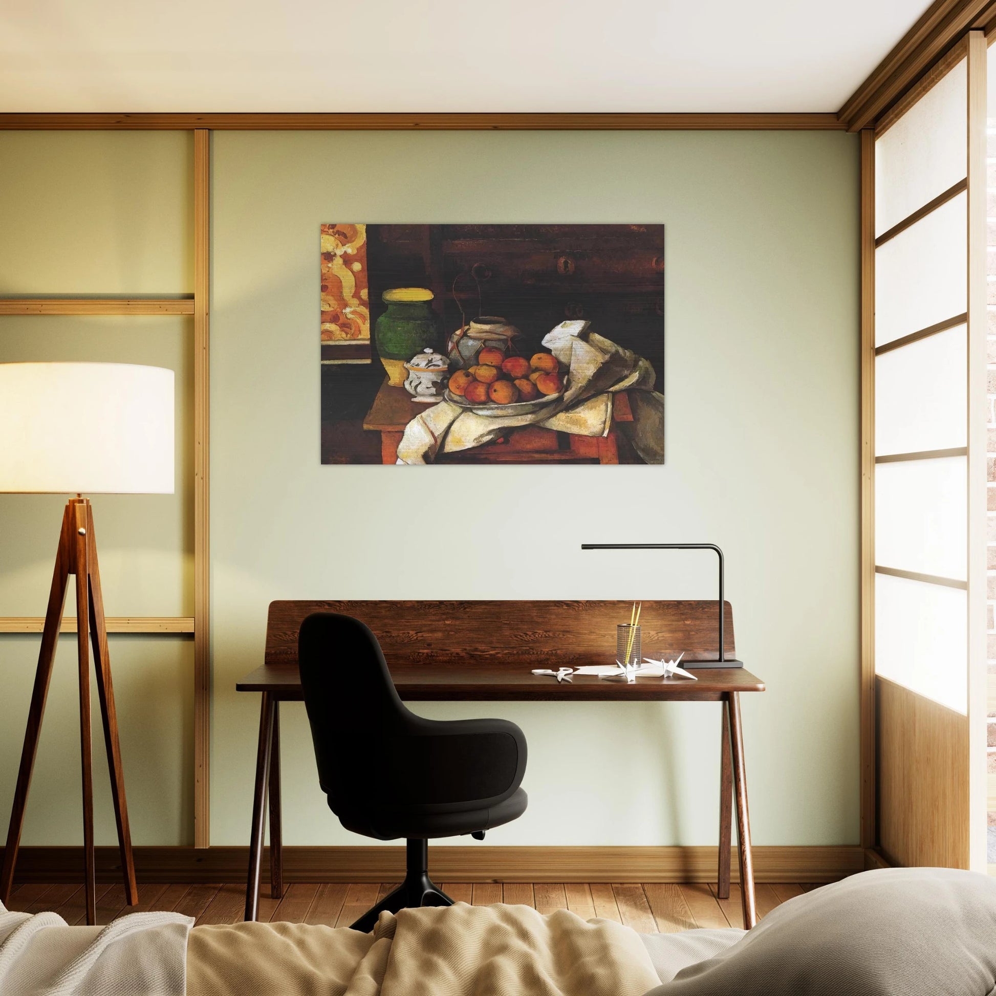 Still life in front of a chest of drawers - Paul Cézanne Brushed Aluminum Print - 70x100 cm / 28x40 inches | Paul Cézanne Aluminum Print | Paul Cézanne Prints