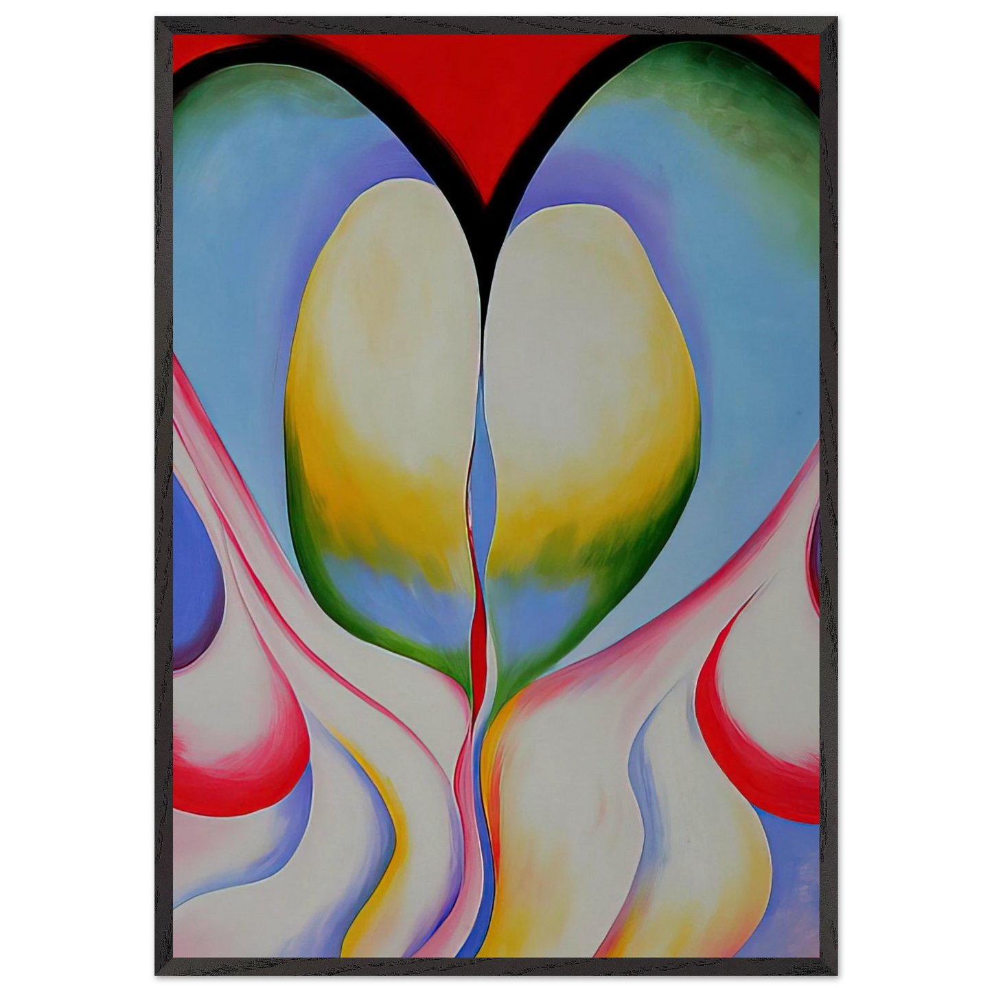 Series 1 No 8 - Georgia OKeeffe 70x100 cm / 28x40 inches Framed Art Print – Black Wooden Frame