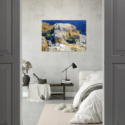 Rocks at Appledore - Childe Hassam Brushed Aluminum Print - 70x100 cm / 28x40 inches | Childe Hassam Aluminum Print | Childe Hassam Prints