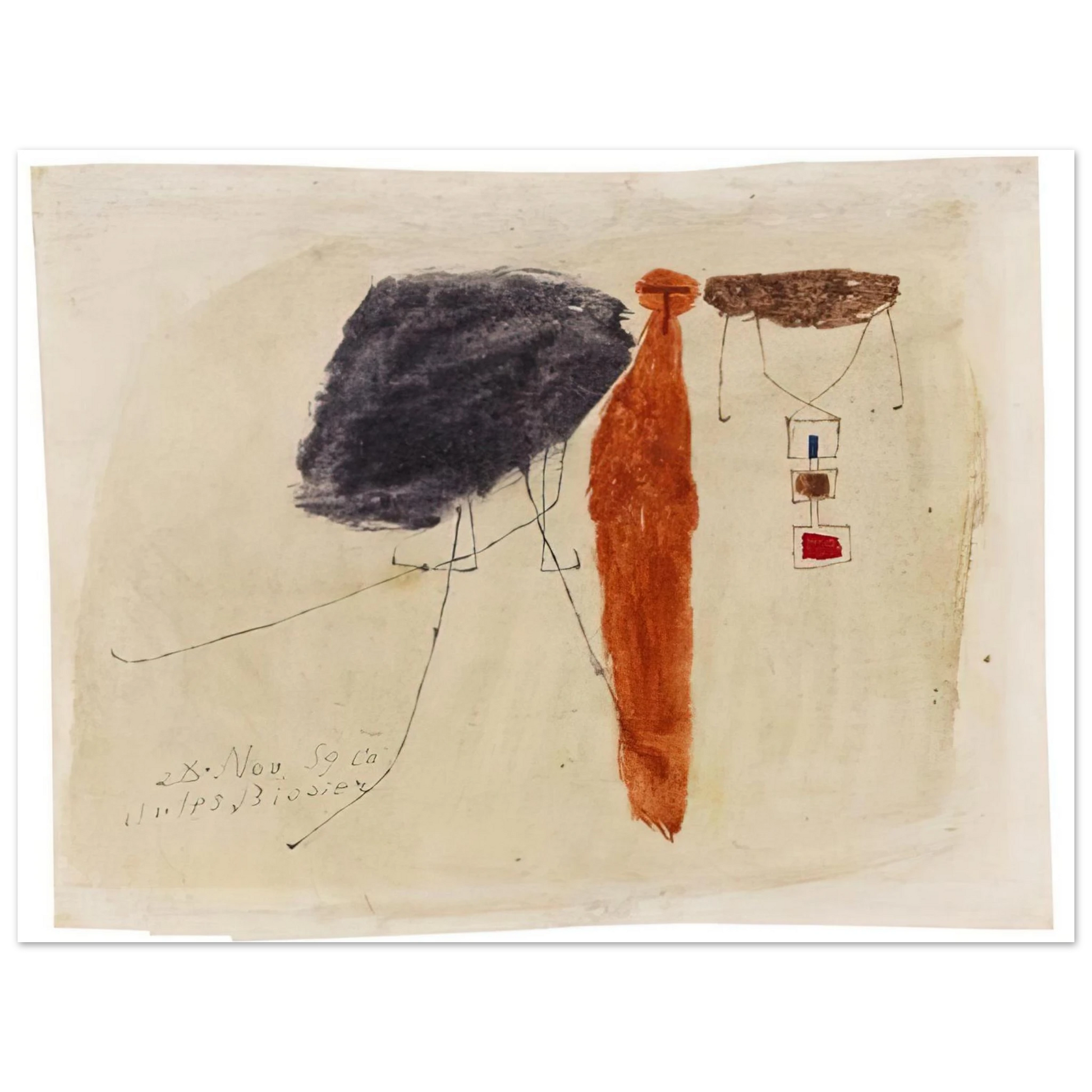 Julius Bissier - Komposition - 1959 Fine Art Poster - Default Title