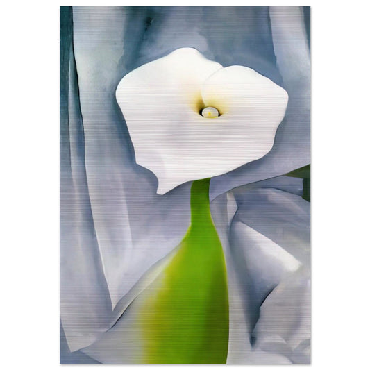 Calla Lily on Grey - Georgia O'Keeffe Brushed Aluminum Print - 70x100 cm / 28x40 inches | Georgia O'Keeffe Aluminum Print | Georgia O'Keeffe Prints